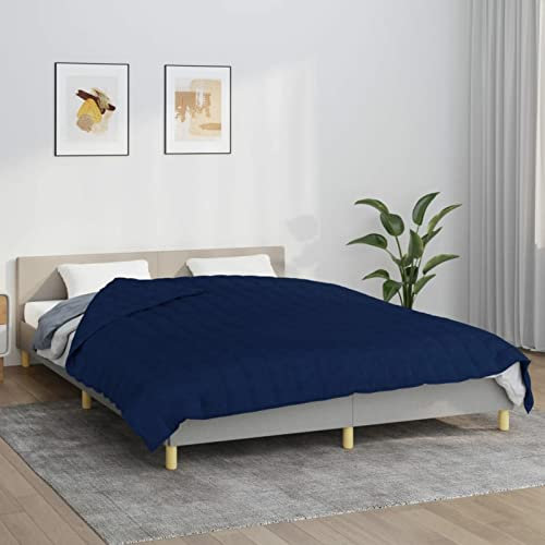 Sufrk Manta ponderada azul 200 x 200 cm 13 kg Tejido-Classic Manta ponderada - Manta antiestrés - Manta pesada para un sueño profundo y un mejor descanso - Manta de algodón ponderada 100% - Weight