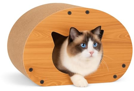 Petsona Kratzbrett Für Katzen Natürlicher Katzenkratzer Spielplatz Kratzpappe & Kratzteppich Für Katze Katzenspielzeug Selbstbeschäftigung, Natürlich