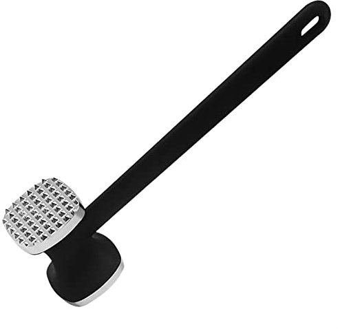 GZKDKZB Martillo para Alimentos, ablandador de Carne de Doble Cara, Martillo para Carne Resistente con Mango, mazo para Carne Resistente, machacador para ablandar Carne (Color: Plata)