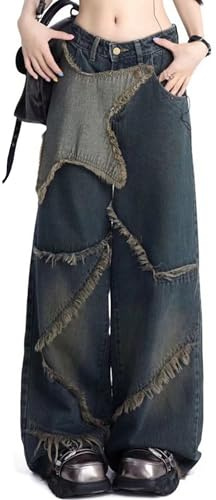 YINGWIN Star Jeans Damen Y2k Boyfriend Baggy Jeans Damen Aesthetic Stuff 90er Jahre Outfit