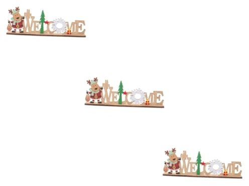 Gatuida 3stücke Weihnachtlicher Holzschriftzug Tischdekoration Für Xmas Partys Festlicher Holzschmuck Für Gemütliches Zuhause