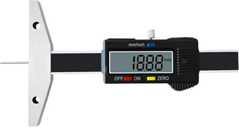Calibri a quadrante Calibro di profondità elettronico digitale a barra fine Strumento misurazione della fori piccoli Fori rotondi Righello scanalature piane(0-100mmflathead)