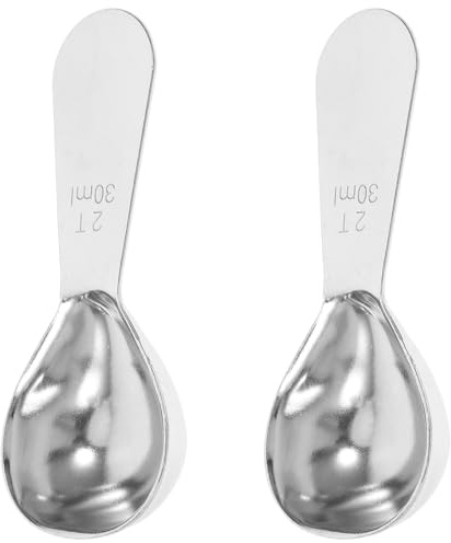 ARTSEWPLY 2 piezas Cuchara Medidora Café Acero Inoxidable Cucharada para Granos Polvo Proteínas Utensilio Cocina Hornear Resistente Fácil Limpiar