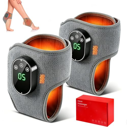 Fußmassagegerät Elektrisch,2er Set 3-in-1 Fußmassager mit Wärme & Vibration | Kabellos Wiederaufladbar, 3 Massage-Modi & 5 Wärmestufen, Fuß- und Knöchel Massagegerät für Zuhause
