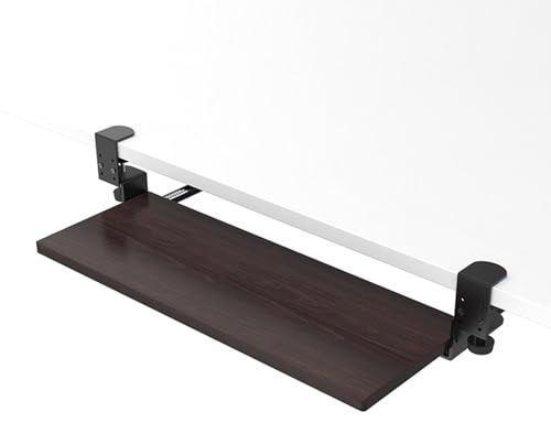 Ergonomisk tangentbordsbricka med C-klämma, glidande under skrivbordsdesign, stressavlastning och utökad arbetsyta, perfekt för datoranvändning och konfiguration av hemmakontor