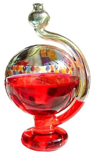 Storm Glass Weather Predictor, Visual Red Barometric Pressure Gauge, Portable Glass Barometers for the Home Office Desktop Decor