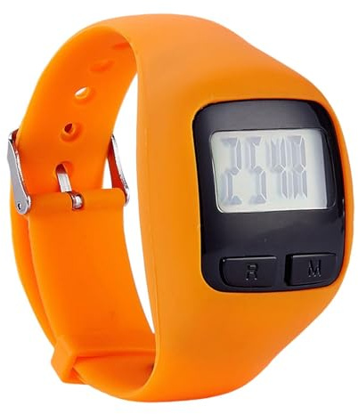 Qianly Orologio Digitale Sportivo con Contapassi, Cinturino in Silicone E Funzione di Monitoraggio delle Calorie, Ideale per Il Fitness, Arancione