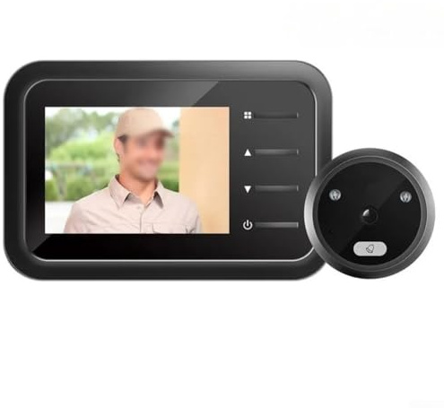 PureBowlic 2,4 tums elektronisk digital dörrtittarkamera för 120° vidvinkellins, vision, smart rörelsedetektion och 32 GB stöd, för hemsäkerhet lägenhet ingång svart