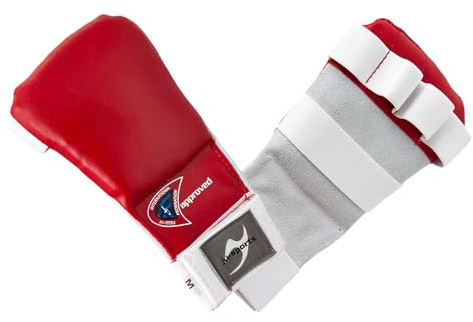 Ju-Sports Kampfsport Handschutz Ju Jutsu rot - Hochwertige, strapazierfähige Wettkampf Handschoner für Erwachsene & Kinder mit Klettverschluss, Optimaler Halt