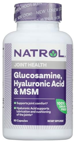 Natrol - Acide MSM de Hyaluronic et glucosamine - 90 Capsules