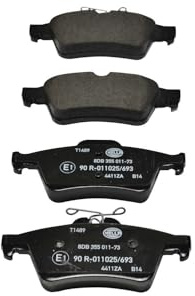 HELLA PAGID 8DB 355 011-731 Bremsbelagsatz - T1489 - Dicke/Stärke: 16.7mm - Bremssystem: Teves - für Verschleißwarnanzeiger vorbereitet - für u.a. CADILLAC / CHEVROLET / CITROEN / DAIMLER