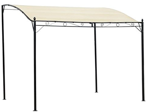 Festnight Gazebo da Giardino Esterno,Pergolato da Giardino Esterno Tettoia in Tessuto Bianco Crema e Struttura in Acciaio 3 x 2,5 m