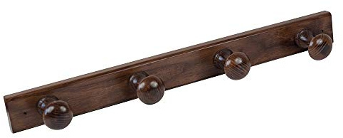 PERCHA Pared 4 Pomos madera pino lacado nogal 485 X 50 X 72 MM