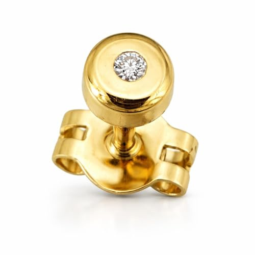 Herrörhänge guld 585 briljant 0,01 ct. Örhänge för män örhängen, Gult guld, Diamant