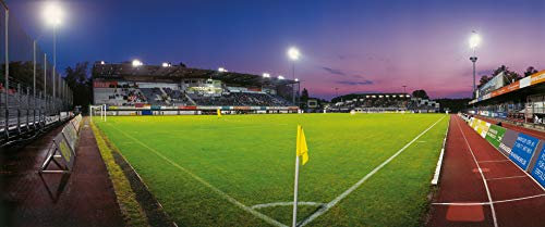 Blue-Letter Stadion Burghausen Eckfahne – hochwertiger FineArtPrint (240 cm x 100 cm)