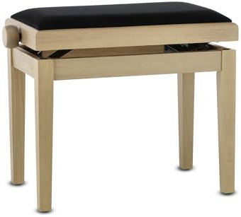 GEWA Pianobank Deluxe White Ash (leichtgängige Höhenverstellung über präzise Scherenmechanik, aus qualitativem Massivholz, langlebig und robust, hohe Bruchlast)