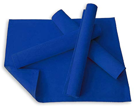 Lemos Home Platzset Tischset Platzdeckchen 4 Stück ca. 46 x 36 cm aus Baumwolle Viele Farben (Blau)