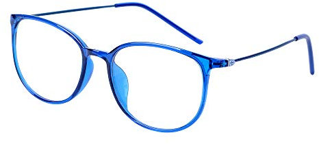 JoXiGo Brille Ohne Sehstärke für Damen Herren - Klar Linse TR90 Metall Brillenfassungen Ultraleicht(13g) - Brillenetuis