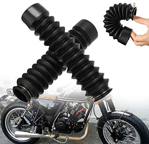 Kylewo 1 Paar/2Stk Motorrad Gummi Front Gabelschutz Gamaschen Stiefel Gamasche Wrap Abdeckung Set 42mm-Anti-Rutsch