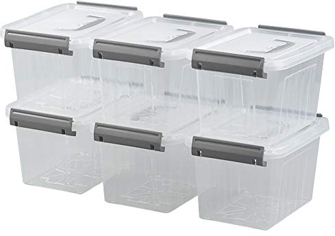 Jandson 6er-pack Kleine Transparente Aufbewahrungsbox, Plastikbox Stapelbox Mit Deckel