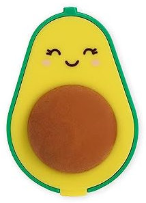Legami - Anspitzer mit Radiergummi, leerbarer Behälter, weiches und sauberes Radieren, 4 x 5,7 cm, Avocado-Motiv