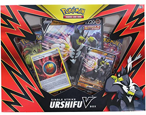 Nintendo Pokémon Wulaosu V-Box Fokussierter Stil, Fließender Stil (eins zufällig ausgewählt), Kartenspiel, ab 6 Jahren, für 2 Spieler, über 10 Minuten Spieldauer