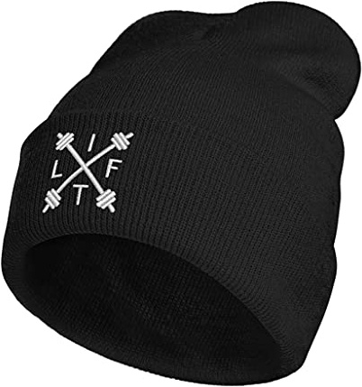 MiAnMiAn Weight Lifting Motivational Lifter Embroidery Beanie Knit Hats for Men & Women, Embroidery Winter Hats Skull Cap