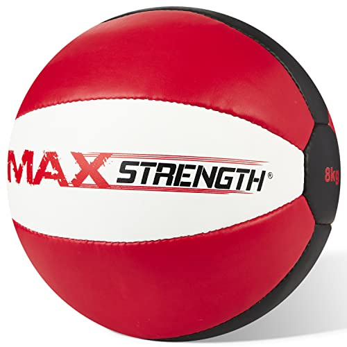 MAXSTRENGTH Maximaler Medizinball aus Maya-Leder, 8 kg/10 kg/12 kg, für Fitness, Fitnessstudio, Training, 15,0 kg