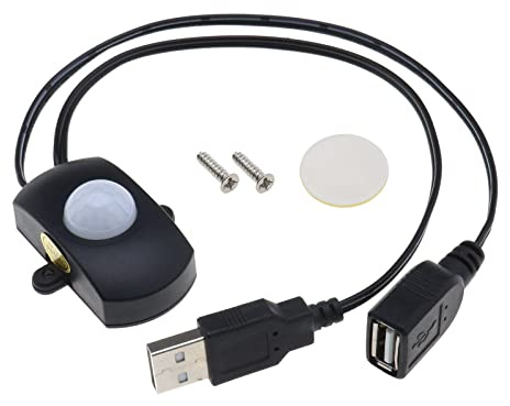 PIR Rörelsesensor Switch DC 5V-24V 4A Närvarosensor Switch för LED-belysning PIR Infraröd Rörelsesensor Detektor Automatisk Switch LED Strip USB Interface Svart