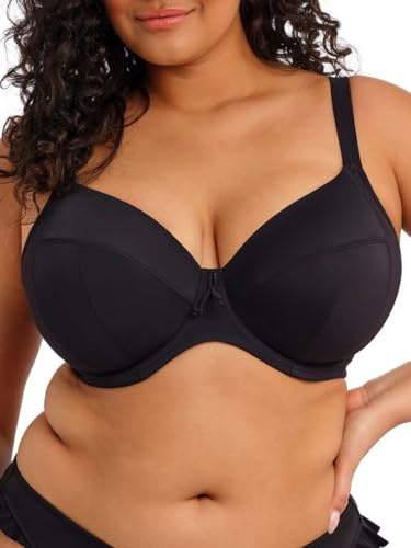 Elomi Swim – enkel segling bygel-baddräkt topp – svart tusensköna, Svart, 80G