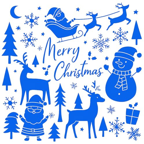 YLAB Schneespray-Schablonen-Set für Weihnachten – 6 Kunststoff-Schneespray-Schablonen (22045)