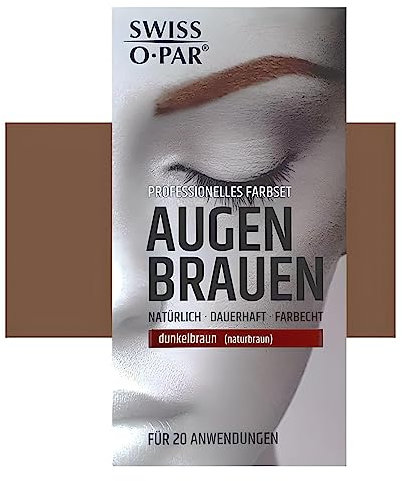 Augenbrauenfarbe, Swiss o Par, professionelles Farbset, Augenbrauen färben, wasserfest, haltbar, langlebig, intensiv (Braun)