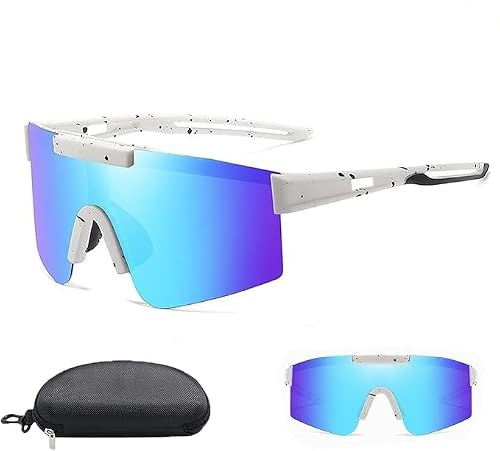 Vulevirtue Schnelle Brille,Fahrradbrille Herren,Schnelle Brille Damen,Fahrradbrille Winddicht UV 400,Ski Sonnenbrille,für Outdooraktivitäten Autofahren Fischen Laufen Wandern