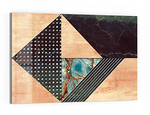 DEQORI Glas-Magnettafel | 60x40 cm groß | Motiv Dekoratives Fliesendesign | Memo-Board aus Glas | Magnetboard inkl. Magnete, Stift & Tuch für Küche & Büro | Tafel magnetisch & beschreibbar