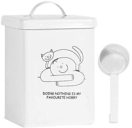 Aizuoni Cat Food Storage Container,5L Waterproof Snack Storage Bin With Lid And Spoon | Food Grade Kitchen Storage Accessories With Handle For Countertops, Closet, Pantry