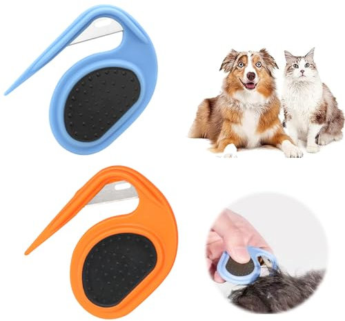 GUOYOU 2 Pcs Pet Knotting Comb, Pet Dematting Comb for Cat & Dog, Cat Dog Grooming Comb, Pet Hair Removal Grooming Tool, for Pet Dematting Comb Hair Knot Remover Tangles
