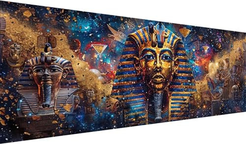 Diamond Painting Set 200x80 cm, DIY Ägypten Diamond Painting Runde Steine Strass Cross Stickerei Kunst Kits, Diamond Painting Zubehör Set Basteln Erwachsene, Diamond Painting Geheimnis für Geschenke