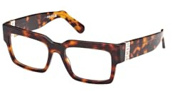 GCDS Brille mit Sehstärke für Unisex optional mit Sonnenbrillentönung oder Blaulichtfilter, Quadratisch, gefertigt aus Acetat, Modell: GD5023 (inklusive Brillenetui)