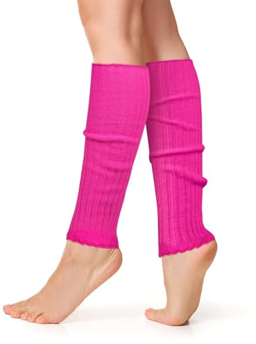 AUYAO Jambière Femme, Jambières Néon Gants pour Femme et Fille, Douces Guêtres pour Danse, Y2K Harajuku Style Gothic Lolita Chauffe-jambes Mignon Mode Warmer Chaussettes Tricotées à Hauteur du Genou