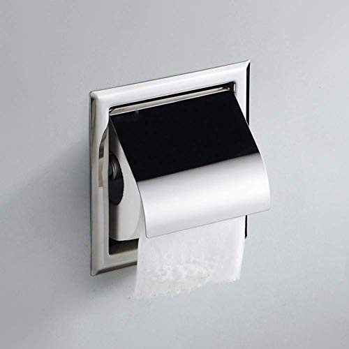 KWMAEEUID Porta Carta igienica Porta Carta igienica Quadrato da Incasso Scatola per fazzoletti da Bagno in Ottone montata a Parete