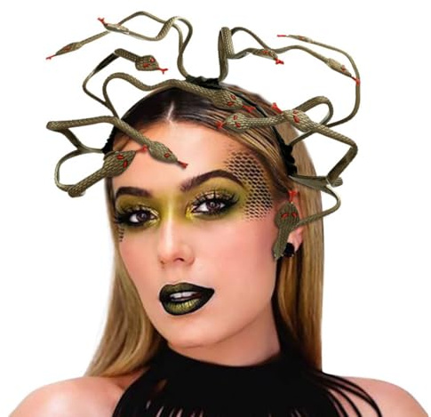 Danshinbow Schlange Kopfschmuck Medusa Stirnband griechische Göttin Kopfschmuck Halloween Cosplay Kostüm Maskerade Zubehör für Party