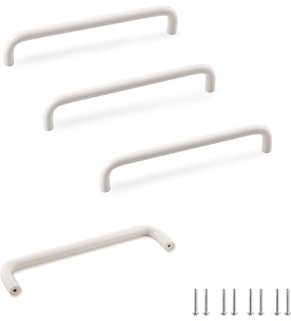SPDYCESS 4 Stück Möbelgriffe Schubladengriffe Schrankgriffe Küchengriffe Türgriffe Weiß, Griffe für Küchen Schränke Garderobe Duschtür, Lochabstand 160mm