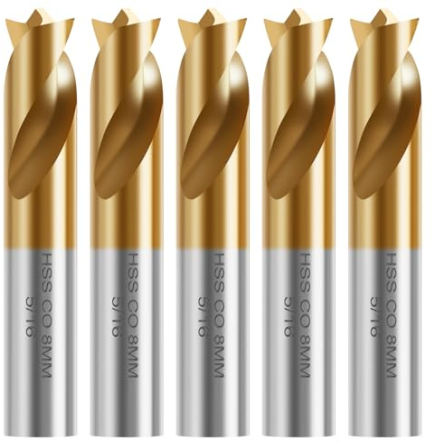 5 Pcs Spot Weld Drill Bit Set High Speed Steel Spot Weld Cutter Easy to Use Drill Bit Set for Car Maintenance Steel Aluminum Metal