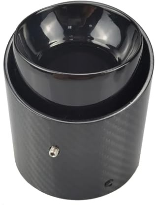 Auspuffblende Auspuffrohr 95mm Carbon Fiber Auspuff Spitze Schalldämpfer Tipps Für JOHN Für COOPER Für WORKS 2.0T Für Mini Für JCW Endschalldämpfer Auspuffendrohr(Black)