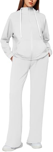 Chándal de mujer de gimnasia de invierno completo juego de 2 piezas sudadera con cremallera y pantalones anchos conjuntos de jogging algodón suave sportwear manga larga otoño Tracksuit entrenamiento