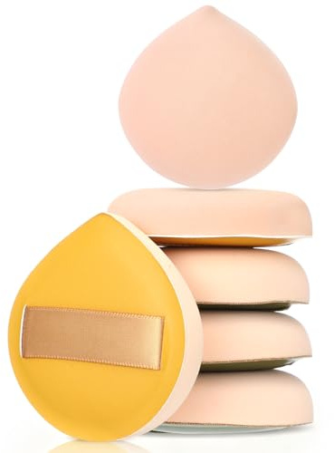 Giantree 6-Pack Makeup Sponges, Foundation Sponges, Cushion Puffs (for Foundation and Presseds Powder), Latex-Free Blending Spong for Liquid, Pressed Powder and Cream Pressed Powder for Beginners