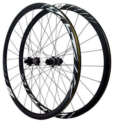 GEIRONV 700C Offroad-Fahrrad, Laufräder mit Mid-Lock-Scheibenbremse, 2 Kugellager Vorne Und 4 Hinten, 30 MM Doppelwandfelgen Aus Aluminium, 7-12 Gänge, 120 Umdrehungen(Black,Thru AXLE 15 * 100 MM)