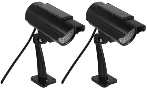 VERDANVERSE 2pezzi Telecamera Finta di Sicurezza per Esterni senza Batteria Simile Telecamera di Sicurezza Reale Adatto per Casa Cortile Negozio Ufficio Garage