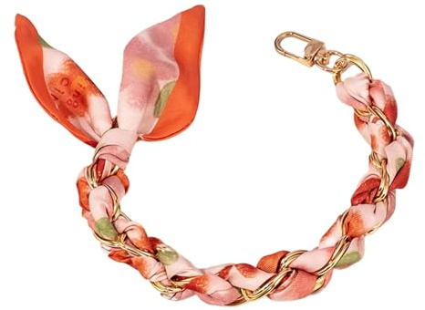 CHIZISX Dragonne de poignet en métal et tressé avec double boucle pour une fixation sécurisée Longueur 32 cm