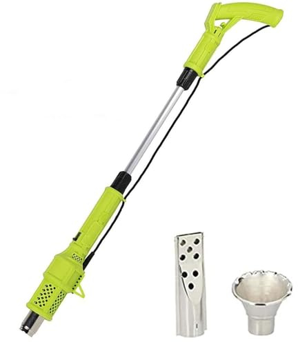 ZGHQHCDRH 2-in-1 Elektrischer Thermischer Unkrautbrenner, Maximale Temperatur 650°C, 2000W Tragbares Professionelles Gartengerät, 2 Düsen für Rasen Wege BBQ Dachentkrautung(Yellow)